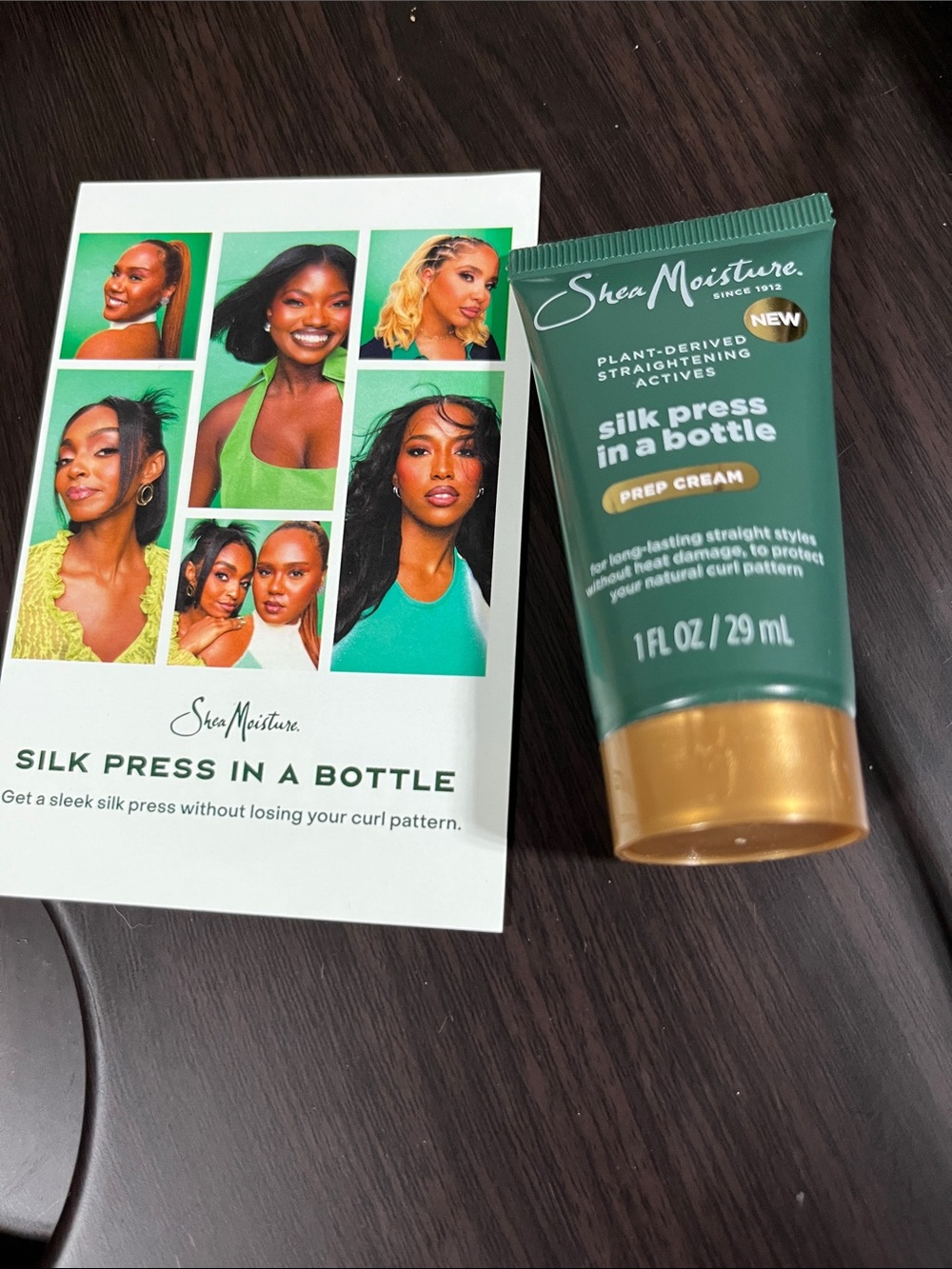 SheaMoisture Silk Press In A Bottle Prep Cream - Green & Gold Tube